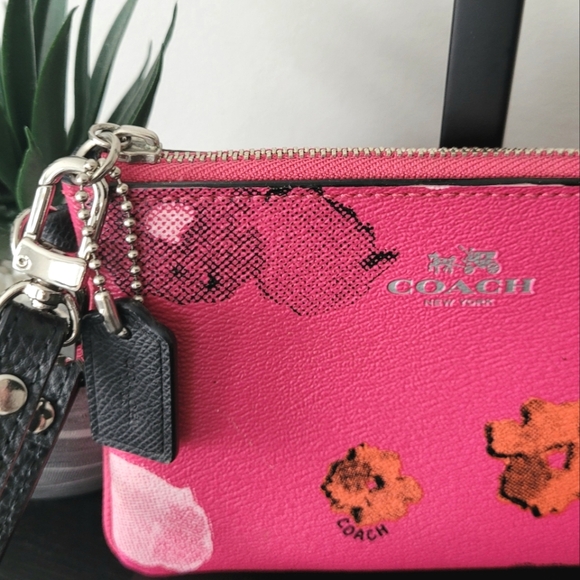 Coach Hot Pink Floral Wristlet - Picture 2 of 5